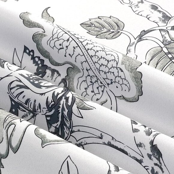 Floral Curtains – Set of 2 Panels, 52"x84" Each, Thermal Insulated Grommet Drape - Picture 6 of 6